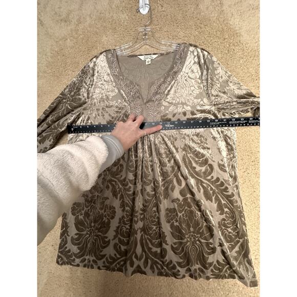 Krazy Kat Velvet Burnout Kimono Sleeve Babydoll Tunic Top Sz L Fairy Whimsigoth - Picture 7 of 16